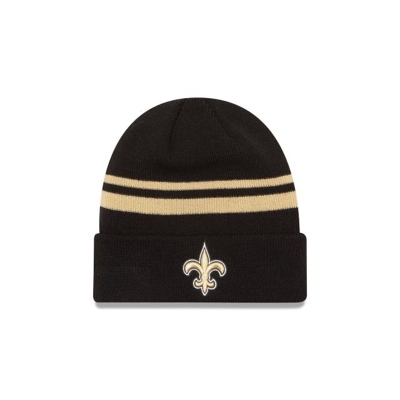 Black New Orleans Saints Hat - New Era NFL Cuff Knit Beanie USA5896042